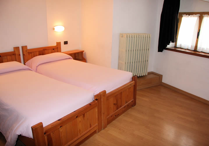 A typical bedroom in the Hotel Valdigne