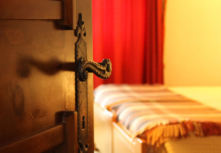 A typical room entrance at the Hotel Del Viale