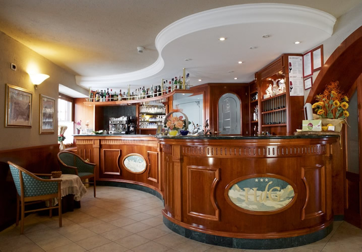 The bar area of the Hotel Du Glacier, La Thuile
