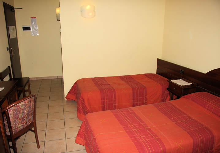 A typical bedroom in the Hotel Chateau