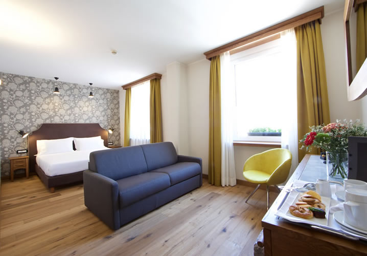 A typical bedroom in the Hotel Duca d'Aosta