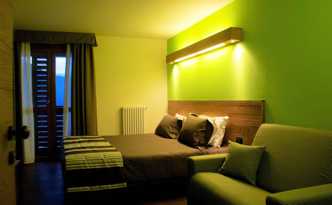 A typical bedroom within the Hotel La Chance