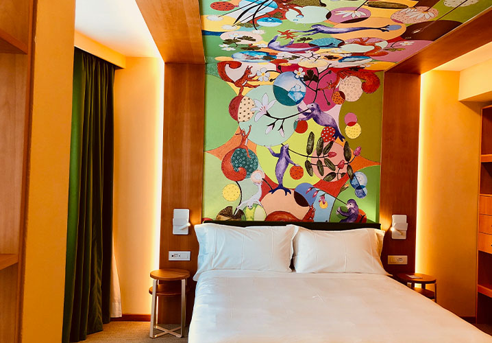 A typical bedroom of the Hotel Omama