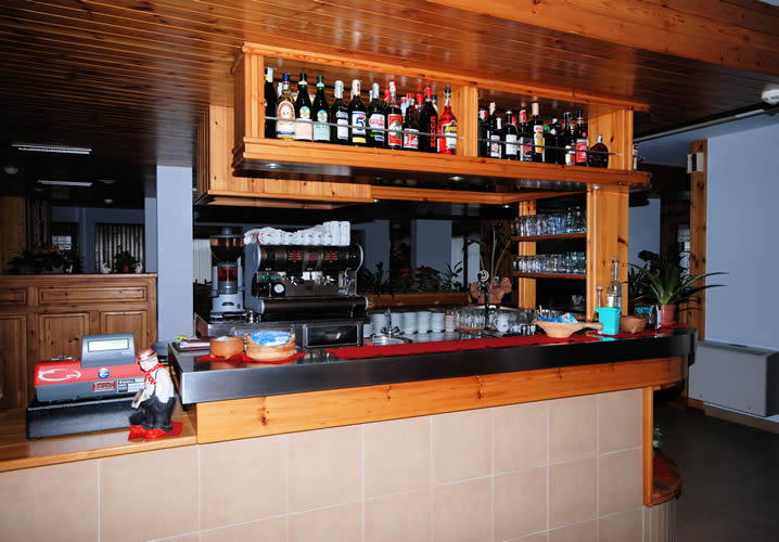 The bar area of the Hotel Valdotain